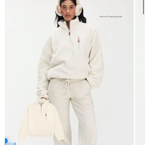 PARKE Quarter Zip Cream Pullover